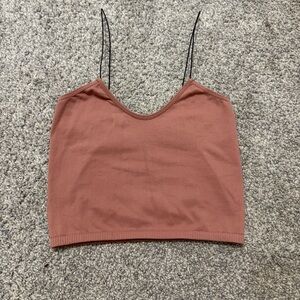 Together Pink Sleeveless Fitted Crop Camisole